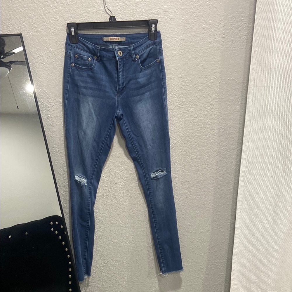 Highway Jeans Women's Blue Distressed Skinny Jeans